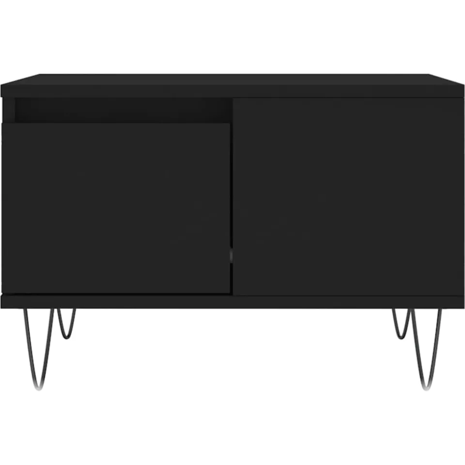 vidaXL Salontafel 55x55x36,5 cm bewerkt hout zwart, foto 2