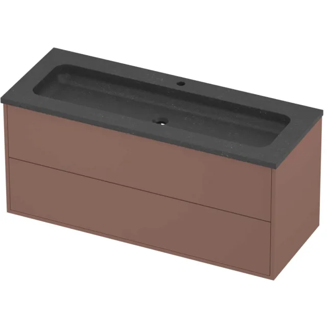 Proline Rollo Badmeubelset Hardsteen Elegant 1 Kraangat 120x46x54 cm Blue Stone Beauty Blush Rosé Goud