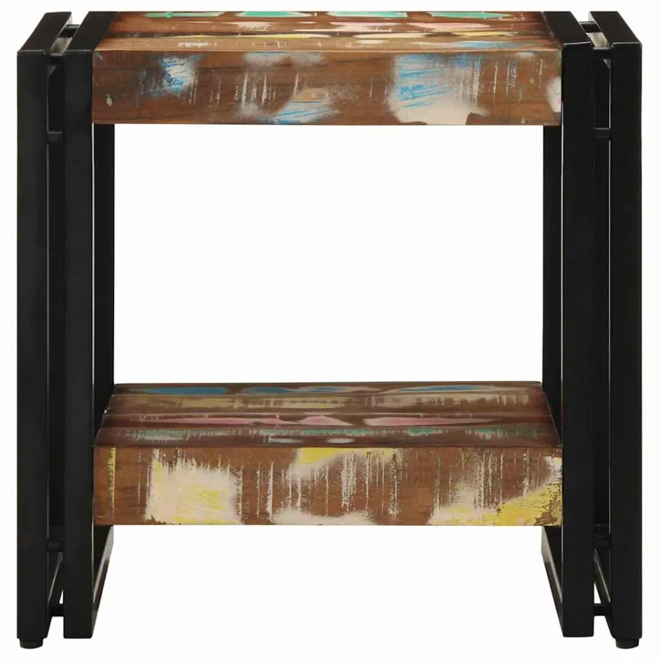 vidaXL Salontafel Multikleur 40 x 40 x 38 cm Massief Gerecycled Hout meerkleurig, foto 2
