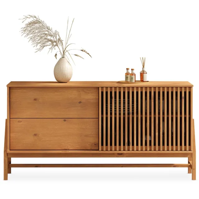 IDIMEX ADAMO-dressoir 145 cm van massief hout – eiken afwerking bruin