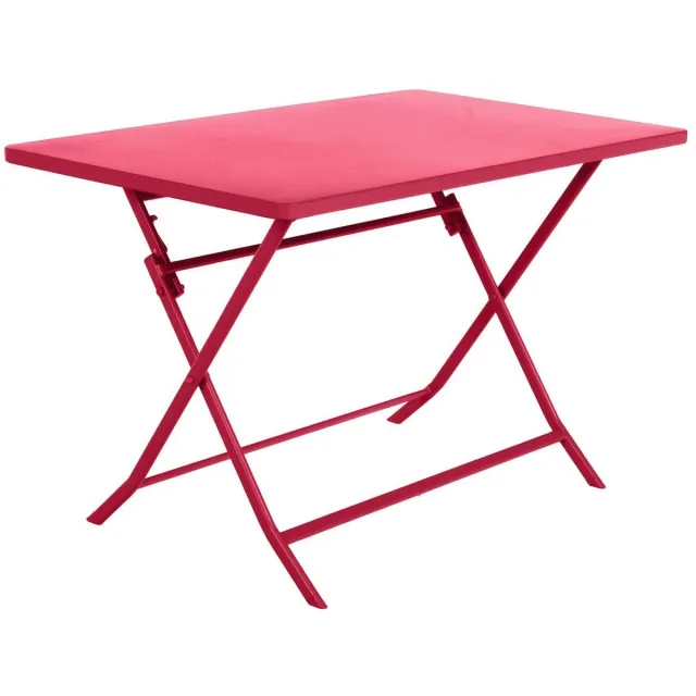 Hespéride Rechthoekige opvouwbare tuintafel voor 4 personen van staal, GREENSBORO Rouge grenat
