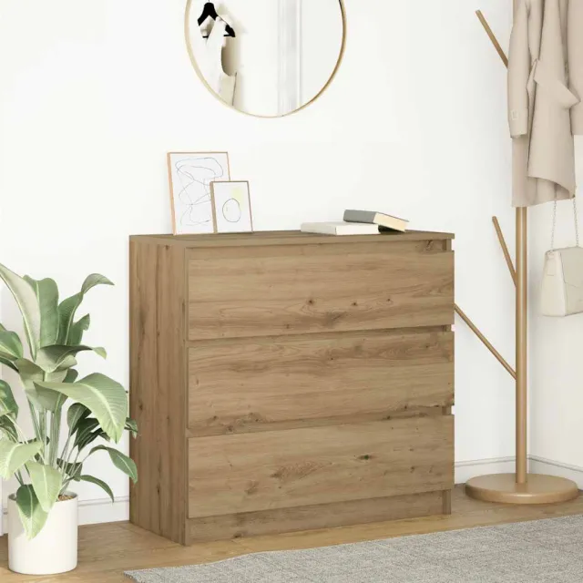 vidaXL Dressoir 80x35x76 cm spaanplaat ambachtelijk eikenkleurig, foto 2