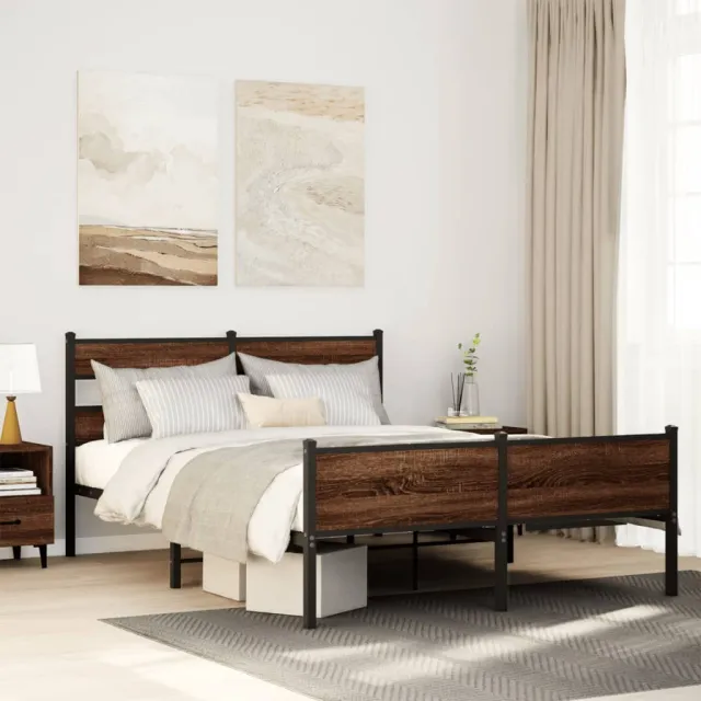 vidaXL Bedframe zonder matras bewerkt hout bruin eikenkleur 140x200 cm