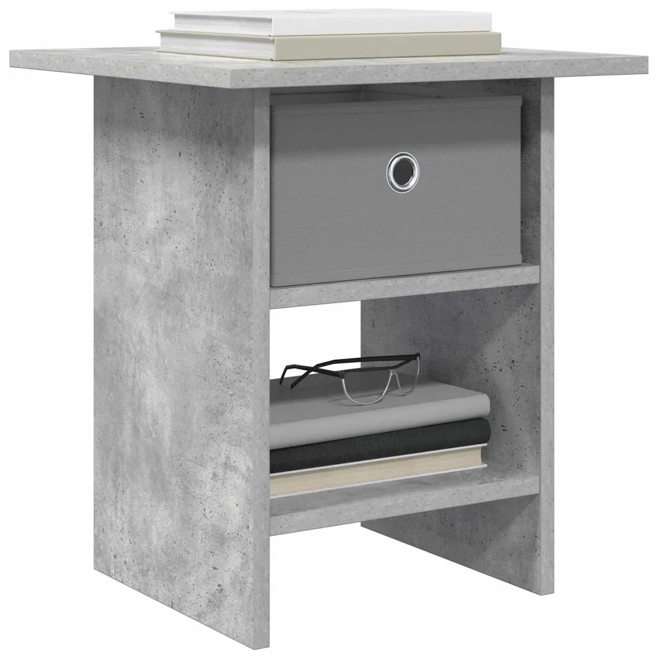 vidaXL Nachtkastje 2 st Beton Grijs 41 x 40 x 45 cm Bewerkt hout