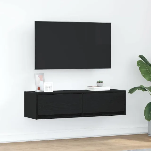 vidaXL TV-kast 100 x 31 x 25,5 cm Zwart eiken Bewerkt hout, foto 2