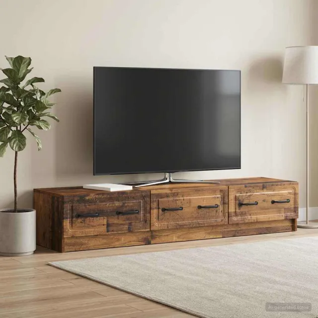 vidaXL TV-kast 147 x 34,5 x 27 cm Oud hout Bewerkt hout bruin, foto 2