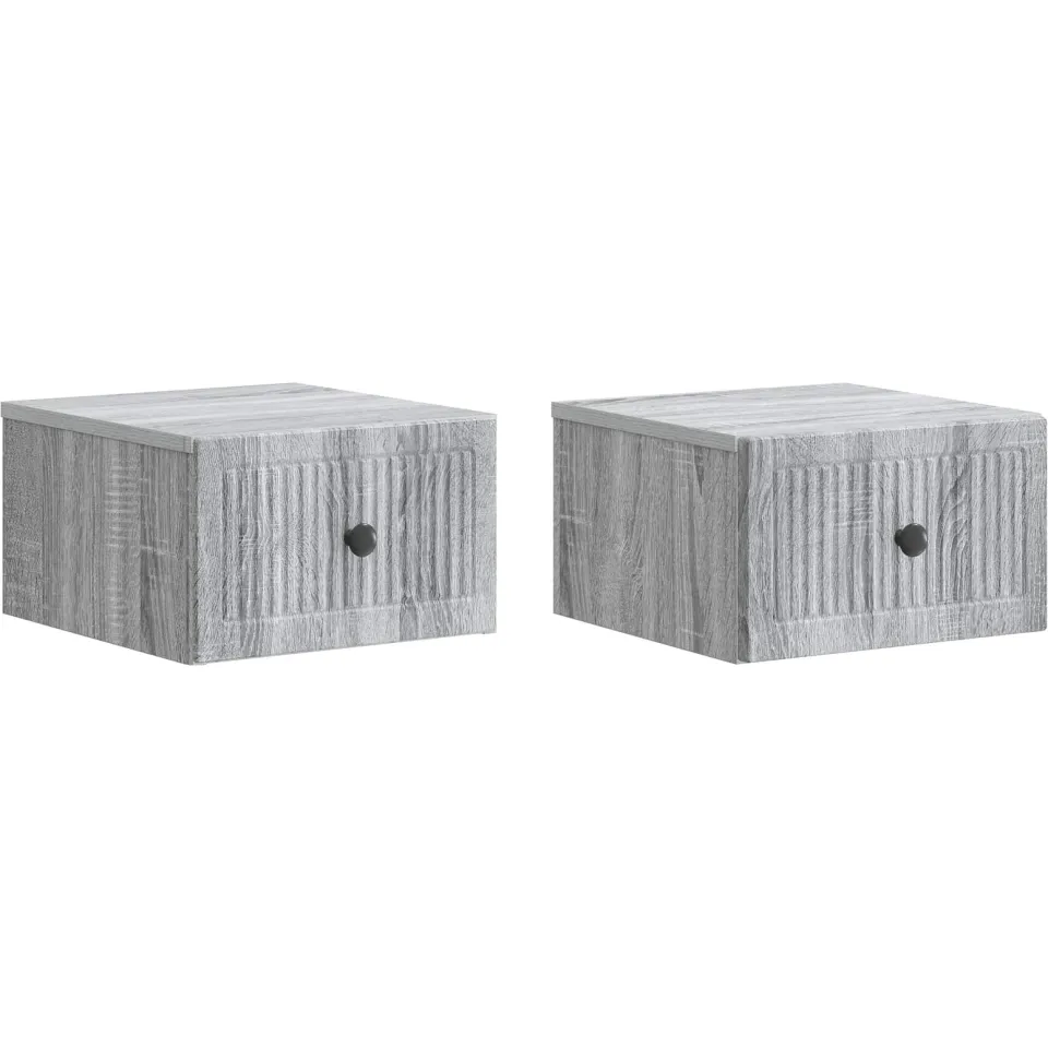 vidaXL Wandbeugel Bedkast 2 st Grijs sonoma 33 x 34,5 x 20 cm, foto 3