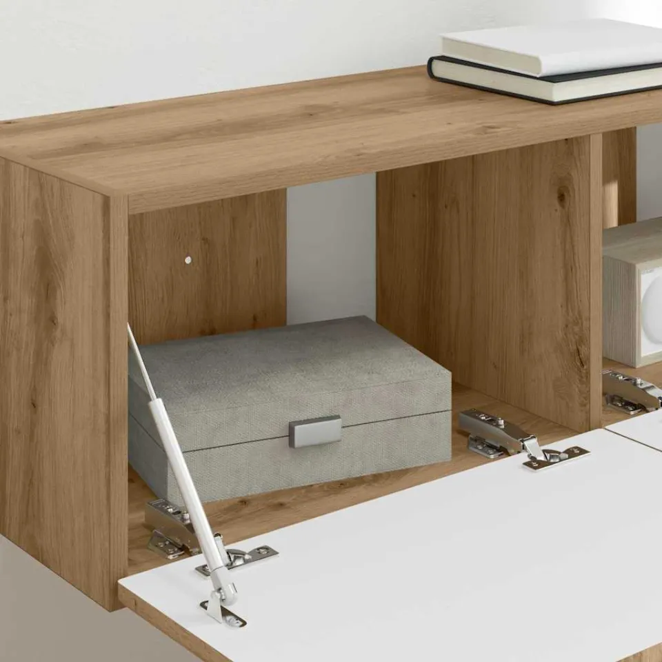 vidaXL TV Wandkast 2 st Ambachtelijk eiken Bewerkt hout, foto 4