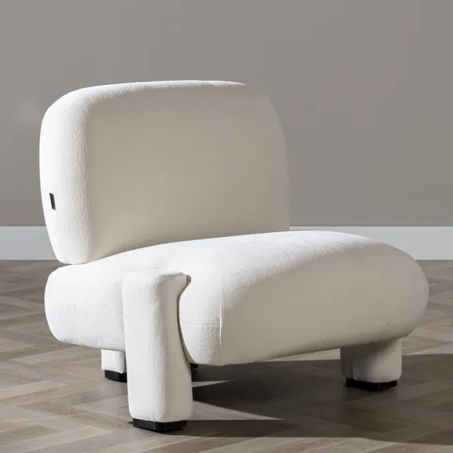 Bronx71 Scandinavische fauteuil Louise chenille off white Wit