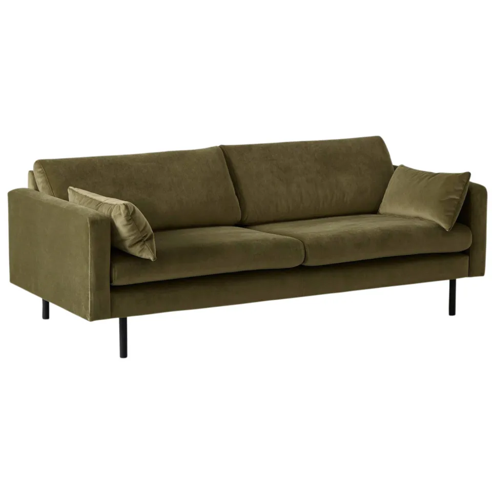NOUS Living velours 3-zitsbank Adam - kaki, foto 4