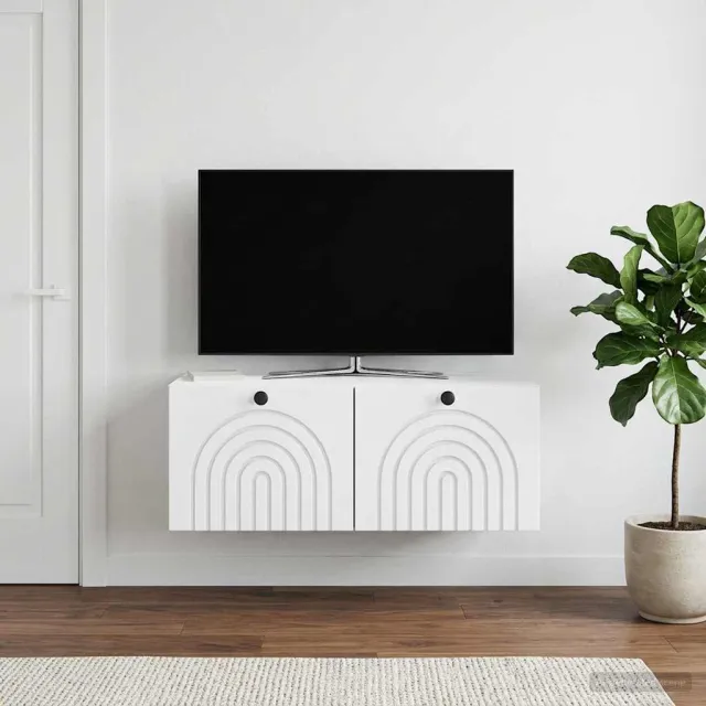 vidaXL Wandbeugel TV-kast Wit 78,5 x 41 x 30 cm Bewerkt hout