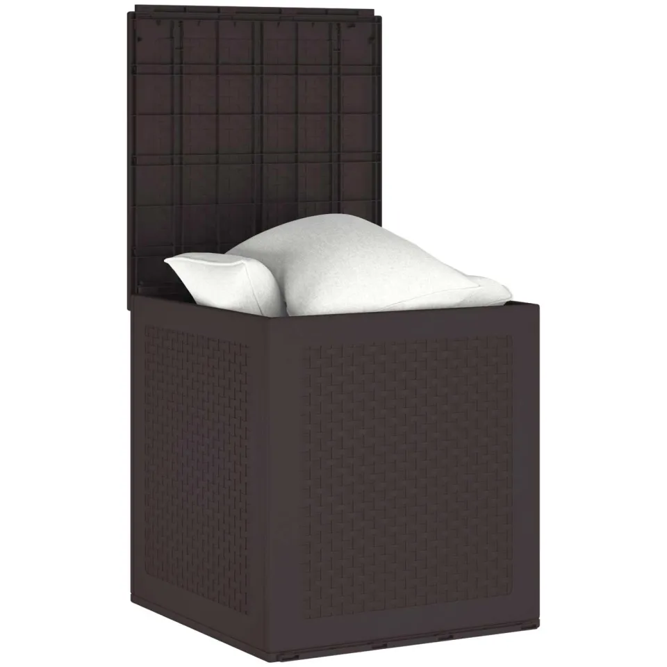 vidaXL Opbergbox met opslag Bruin 55 x 53 x 57 cm Polypropyleen, foto 2