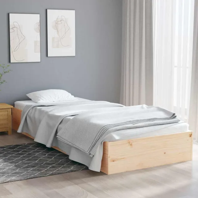 vidaXL Bedframe massief hout 75x19 cm Bruin