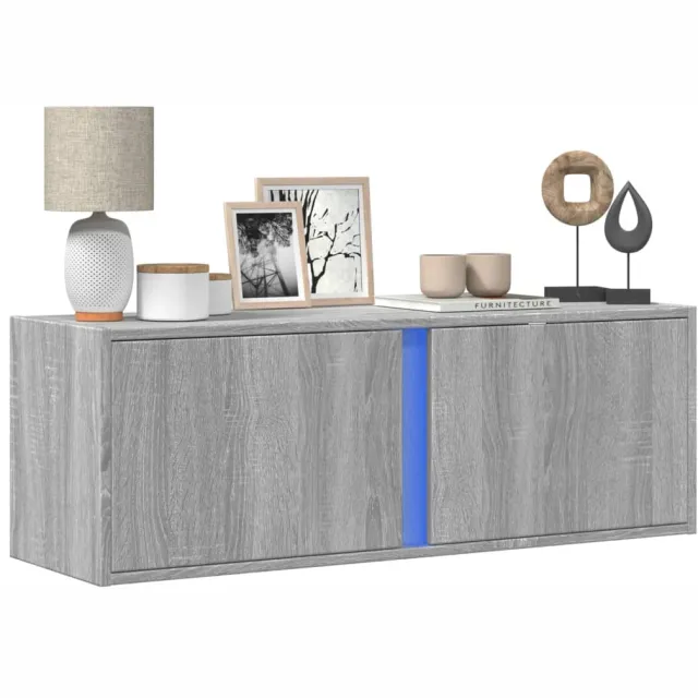 vidaXL Tv-wandmeubel met LED-verlichting 100x31x35 cm grijs sonoma