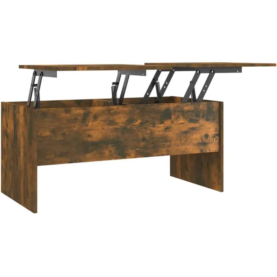 vidaXL Salontafel 102x50,5x46,5 cm bewerkt hout gerookt eikenkleurig Bruin