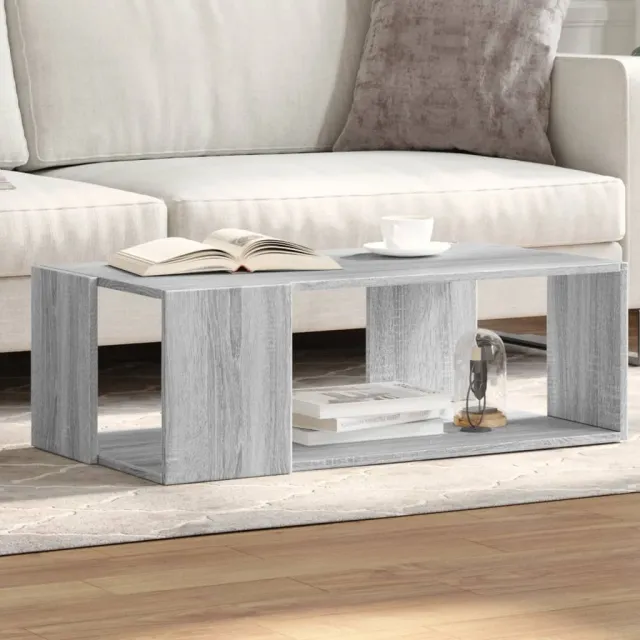 vidaXL Salontafel 89,5x48x30 cm bewerkt hout grijs sonoma eikenkleurig, foto 2