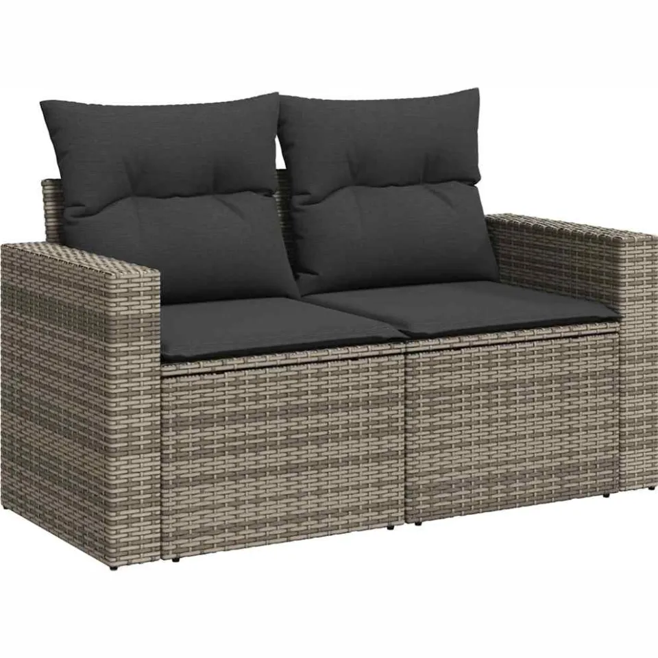 vidaXL Tuinbankenset 8 st Grijs poly rattan