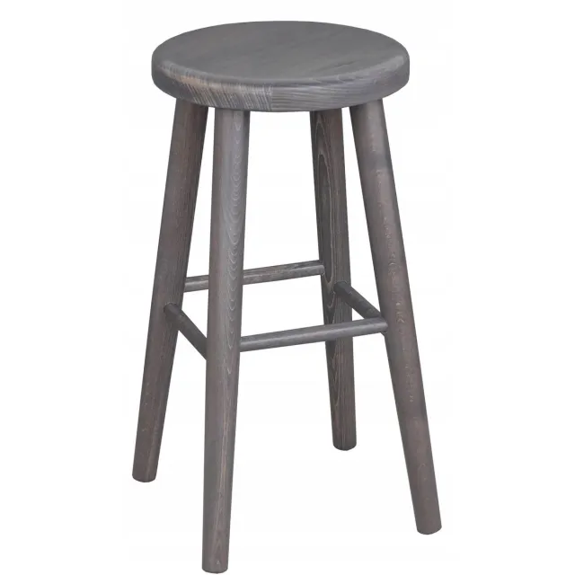 Metdrew Houten barkruk grijs 60cm - Massief beukenhout, direct klaar voor gebruik