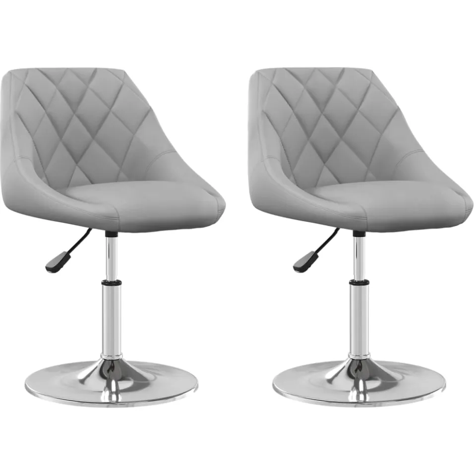 vidaXL Eetkamerstoelen draaibaar 2 st fluweel lichtgrijs grijs, foto 3