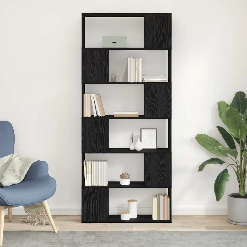 vidaXL Tv-meubelset 80 x 24 x 186 cm Zwart Bewerkt hout, foto 3