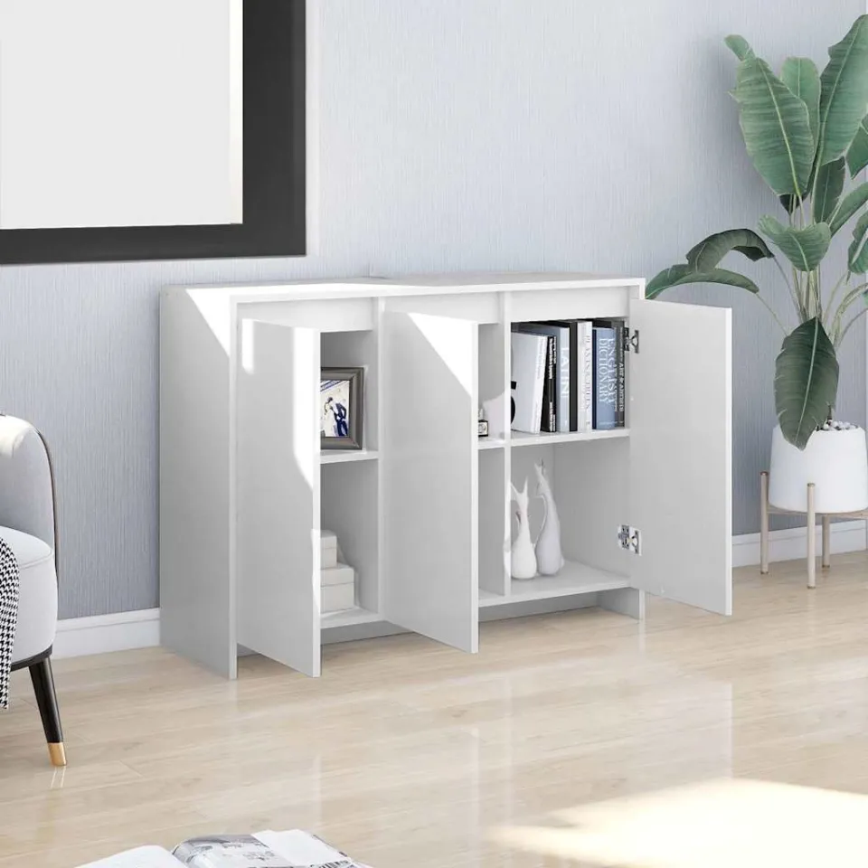vidaXL Dressoir 102x33x75 cm bewerkt hout wit, foto 3