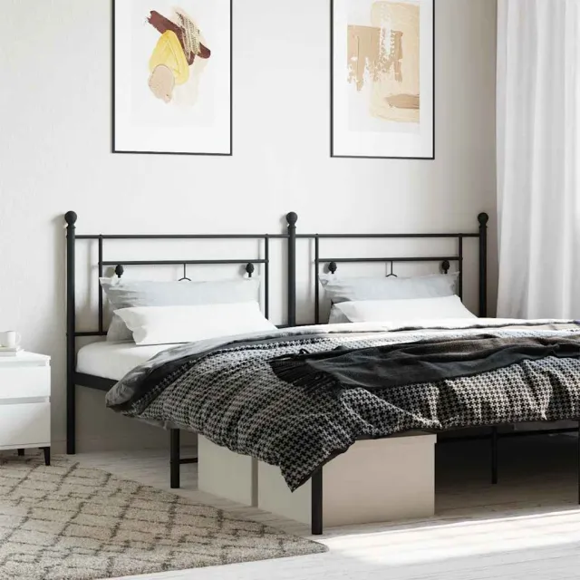 vidaXL Vervangend hoofdbord 193 cm metaal zwart