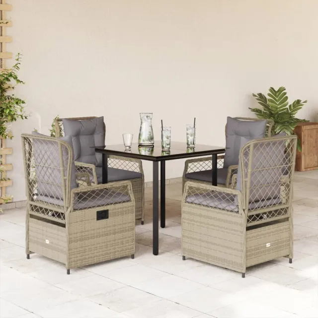 vidaXL 5-delige Tuinset met kussens poly rattan beige, foto 2