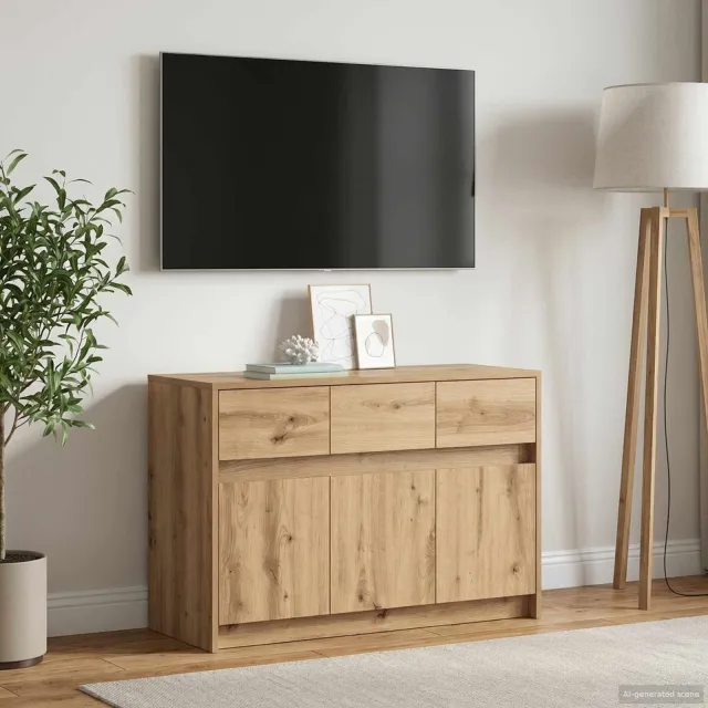 vidaXL TV-kast 91 x 34 x 61 cm Artisanaal eiken Bewerkt hout, foto 2