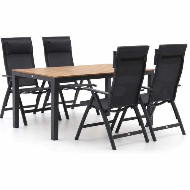 Bellagio tuinmeubelen Bellagio Avio/Fidenza 160cm dining tuinset 5-delig verstelbaar grijs, foto 2