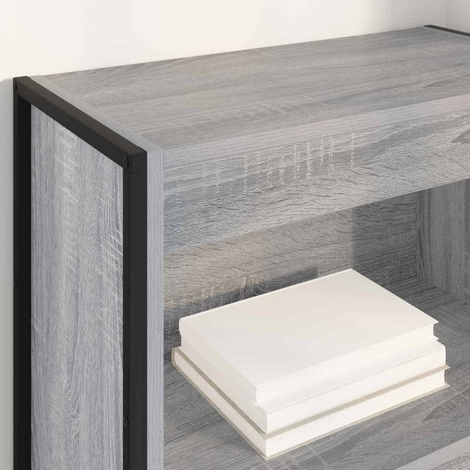 vidaXL Boekenkast 60 x 30 x 155 cm Bewerkt hout Grijs Sonoma, foto 4
