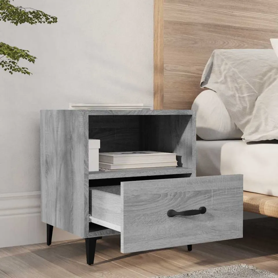 vidaXL Nachtkastjes 2 st bewerkt hout grijs sonoma eikenkleurig, foto 4