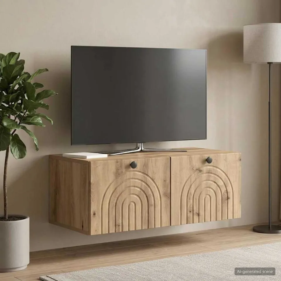 vidaXL Wandbeugel TV-kast 78,5 x 41 x 30 cm Artisanaal eiken, foto 4