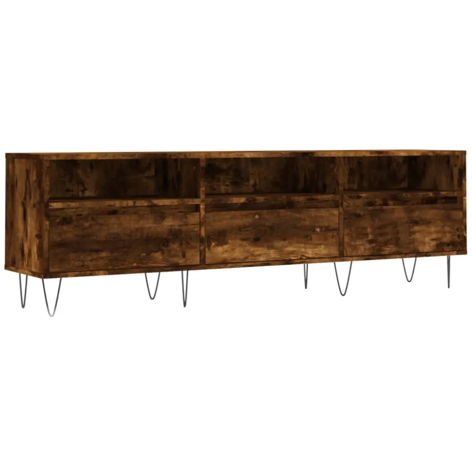 vidaXL Tv-meubel 150x30x44,5 cm bewerkt hout gerookt eikenkleurig, foto 3