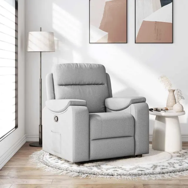 vidaXL Fauteuil verstelbaar stof wolk grijs