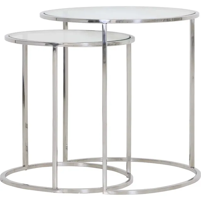 Light & Living Bijzettafel Duarte - Nikkel - Ø50cm - Industrieel Zilver