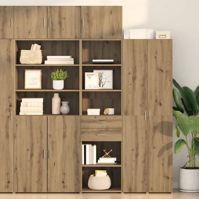 vidaXL Highboard Artisan Eiken 50 x 42,5 x 225 cm Bewerkt hout Bruin