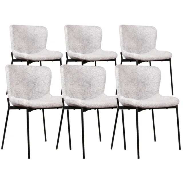 DS4U Vera eetkamerstoel - Set van 6 - Grijs - Stof