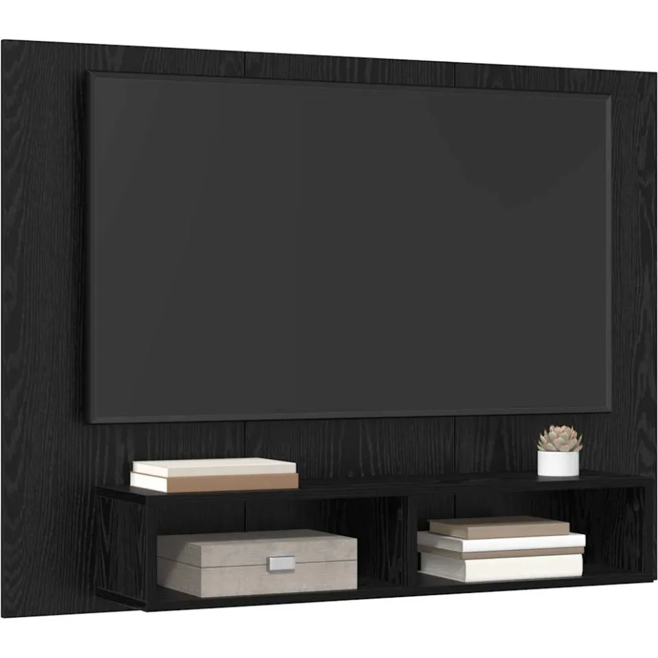 vidaXL Tv-meubelset 120 x 23,5 x 90 cm Zwart Eiken Bewerkt hout, foto 3
