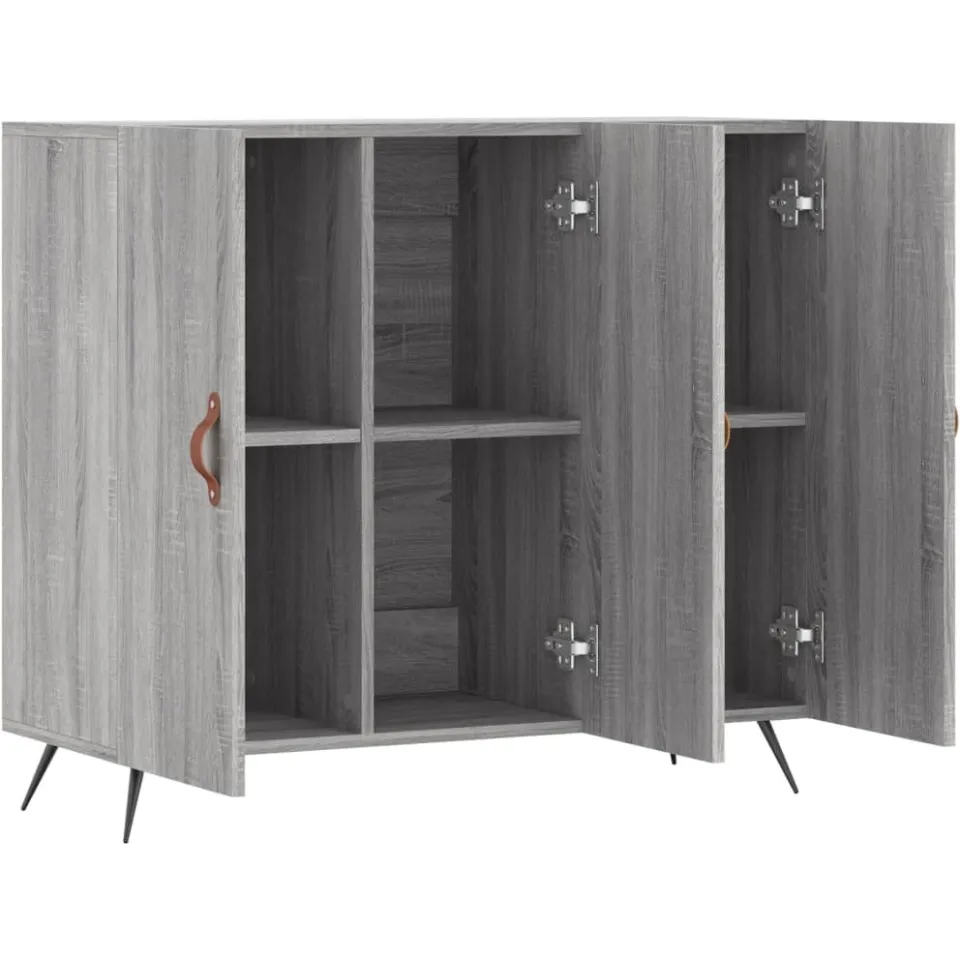 vidaXL Dressoir 90x34x80 cm bewerkt hout grijs sonoma eikenkleurig