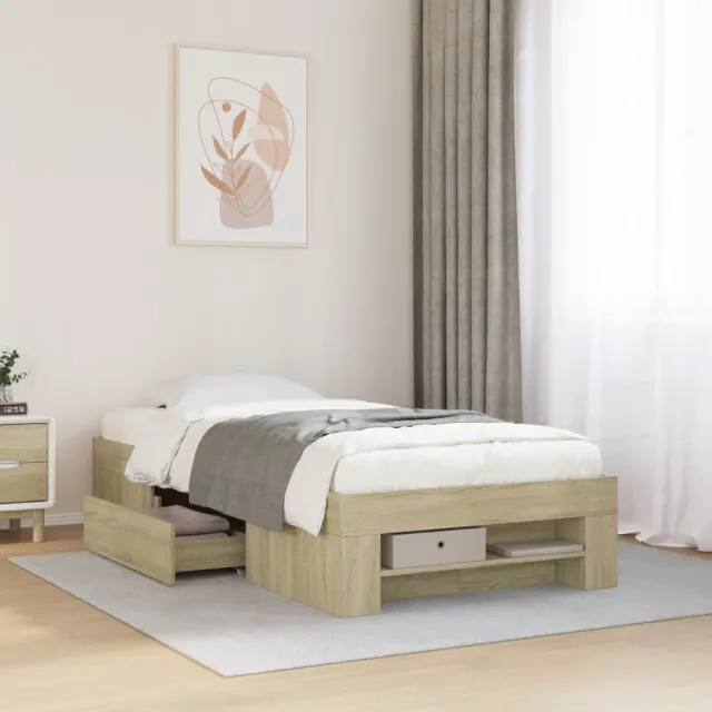 vidaXL Bedframe zonder matras hout sonoma eikenkleurig 90x190 cm