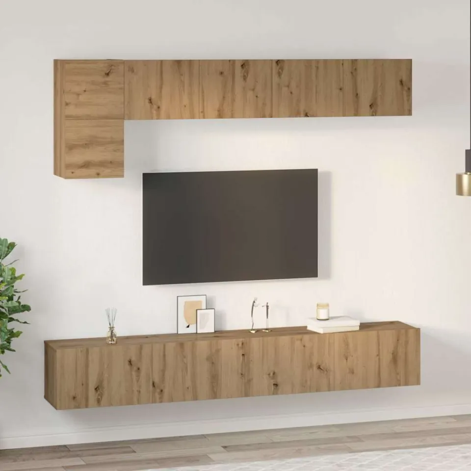 vidaXL Tv-meubelset 5 st 100 x 30 x 30 cm Artisan Eiken, foto 4
