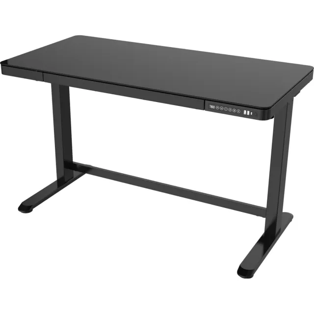 OrangeLabel by Euroseats zit/sta bureau / 2x USB / zwarte uitvoering inclusief zwart glazen top.