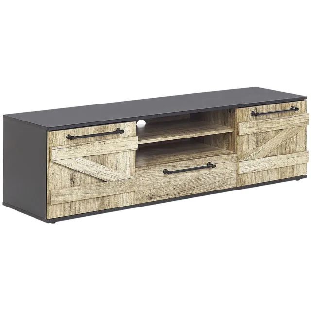 Beliani SALTER - TV-meubel - Lichte houtkleur - Vezelplaat Bruin
