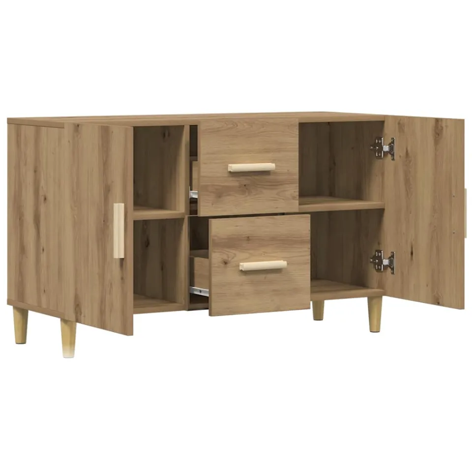 vidaXL Dressoir 100x36x60 cm bewerkt hout artisanaal eikenkleurig, foto 4