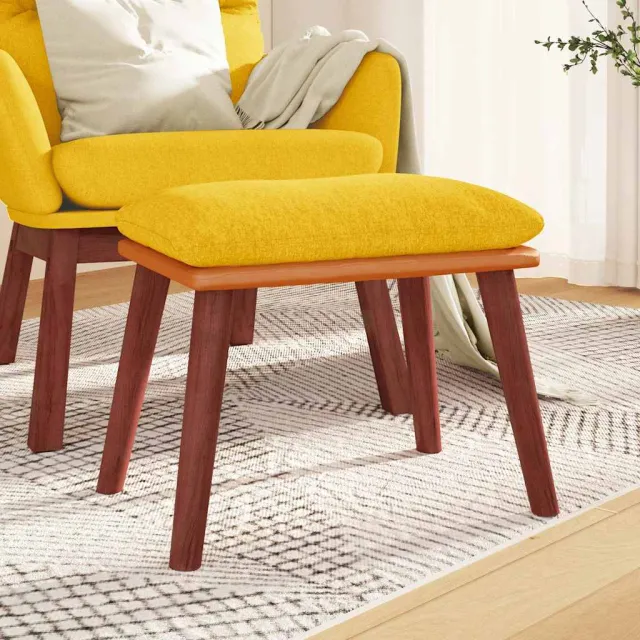 vidaXL Voetenbank 45x29,5x35 cm stof en kunstleer mosterdgeel