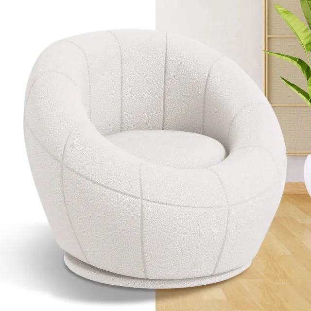 GranMaison Fauteuil - Relaxzetel - Relaxstoel - Relaxfauteuil - Stoel - Met armleuning - Voor één Persoon - Wit