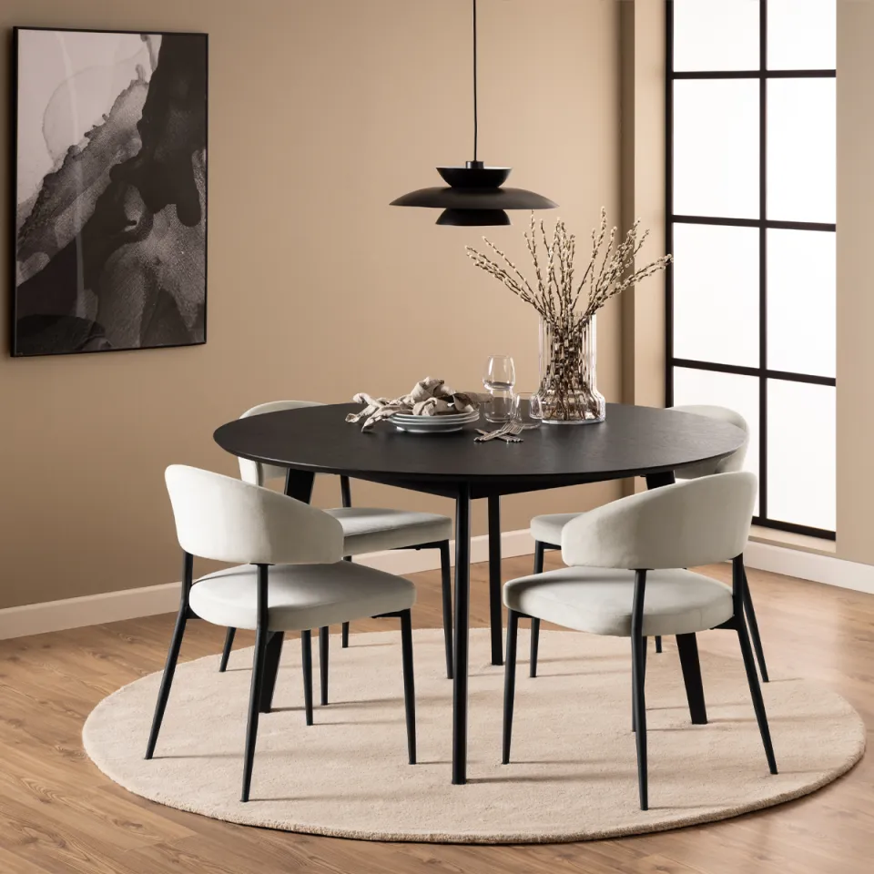 Lisomme Jade houten eettafel zwart - Ø 140 cm, foto 2