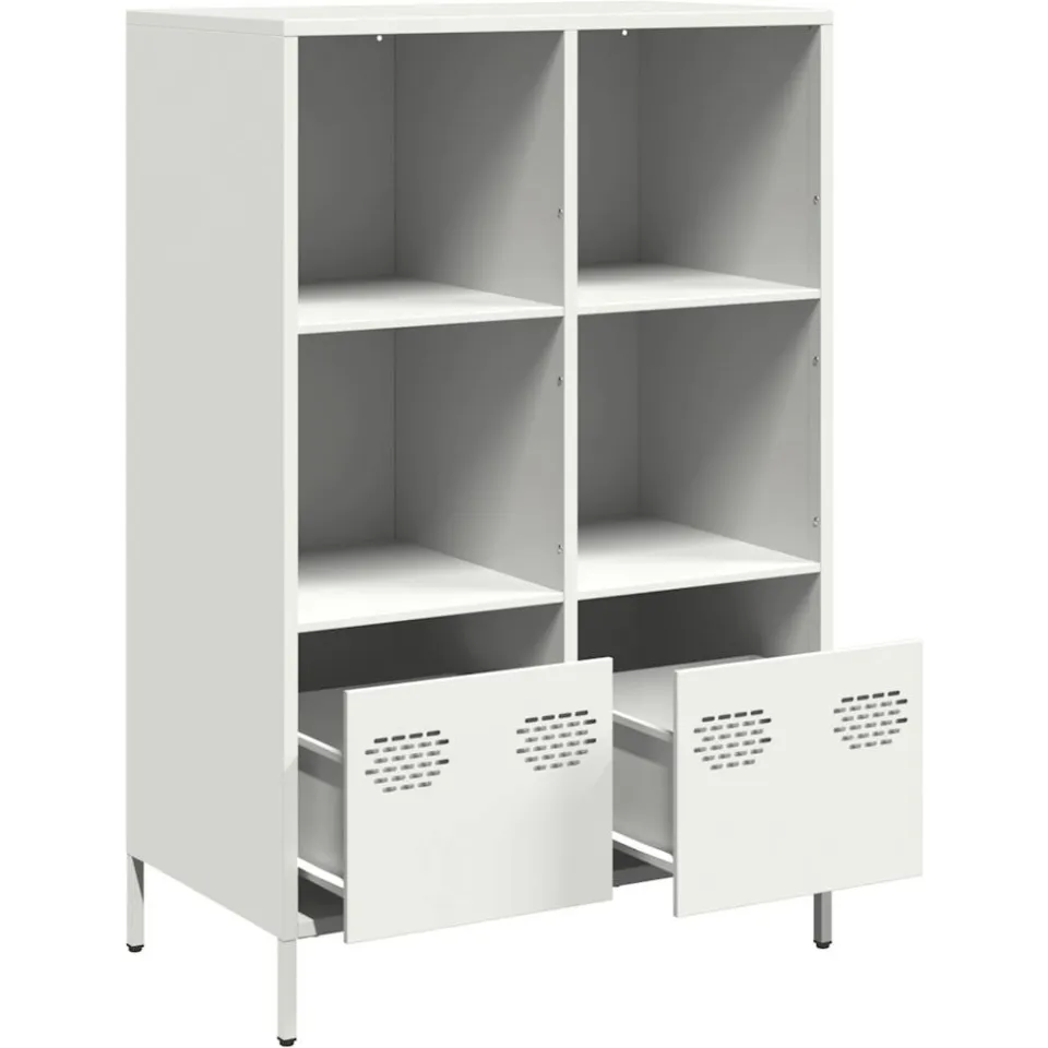 vidaXL Hoge kast 68x39x103,5 cm staal wit, foto 3