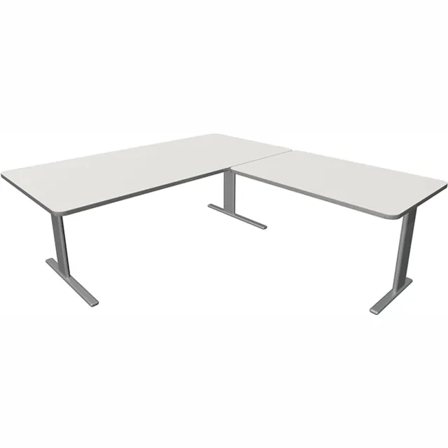 Kerkmann Hoekbureau Unic comfort wit 200x220cm wit met zilveren rand