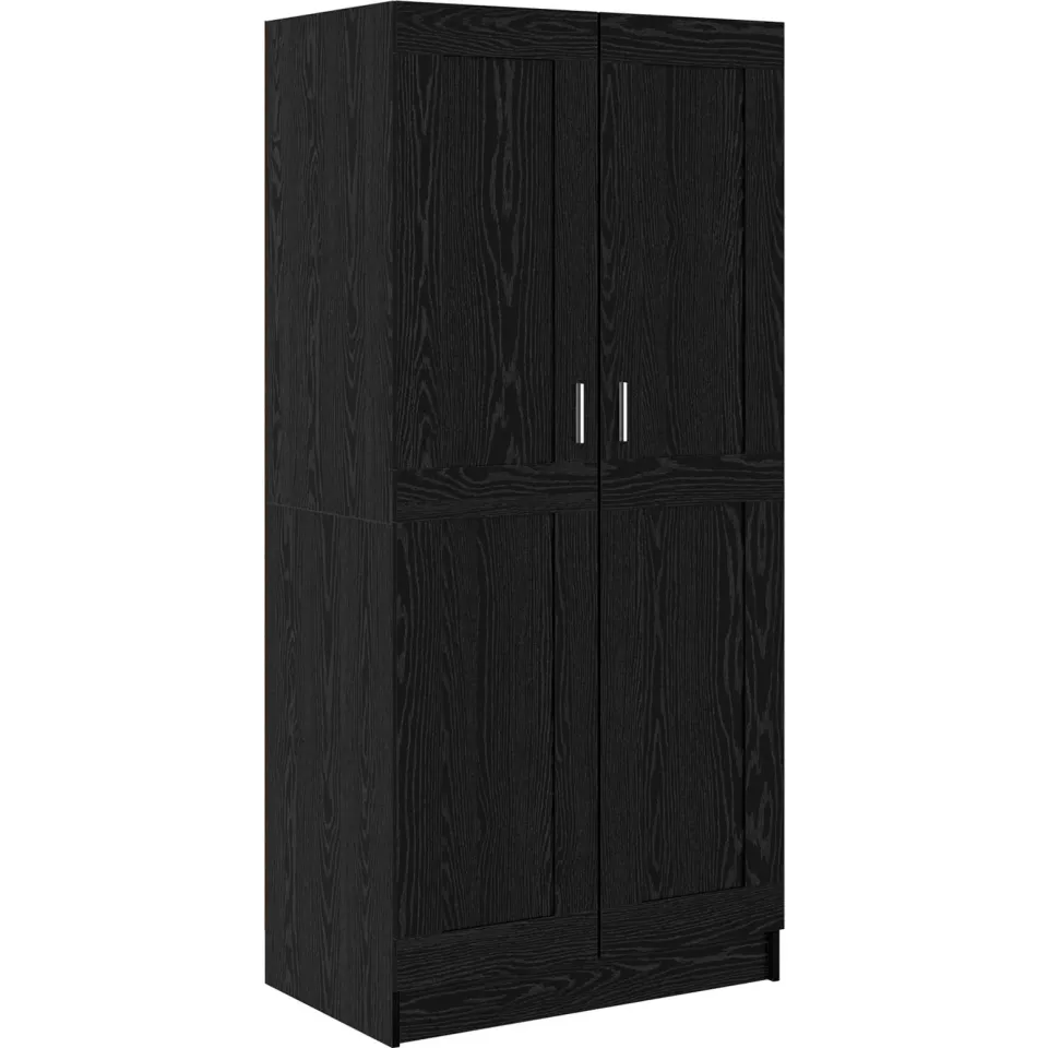 vidaXL Kledingkast Zwart Eiken 82,5 x 51,5 x 180 cm Bewerkt hout, foto 3